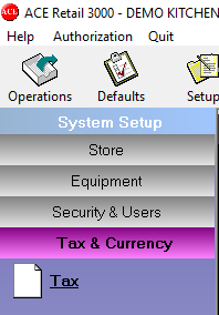 How to change the HST tax rate﻿ in ACE