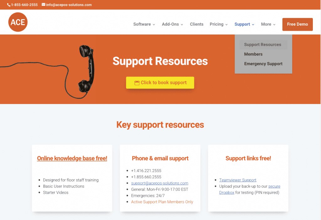 ACE POS Support Resources