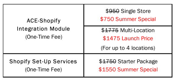 Time limited summer specials
