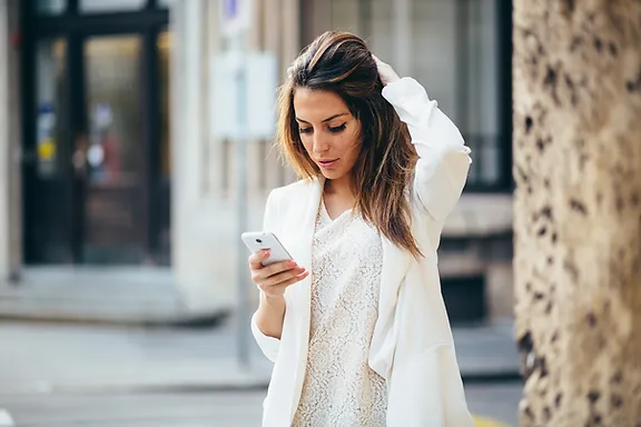 Woman checking phone