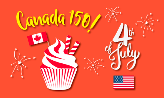 ACE POS celebration graphic for Canada 150 and 4th of July